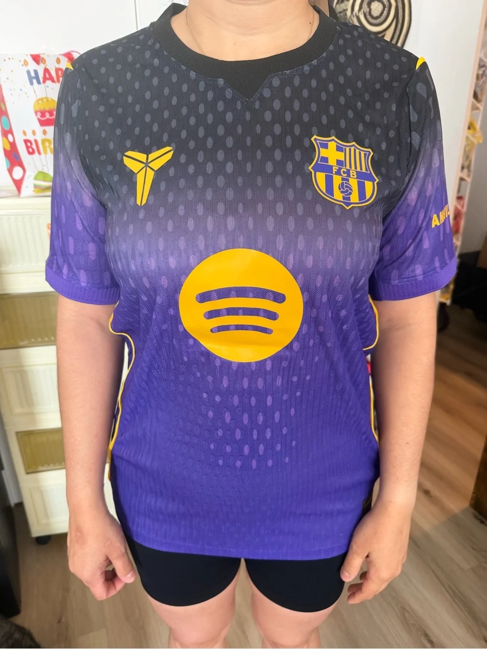 Kids' Purple & Black Football Jersey with Yellow Accents